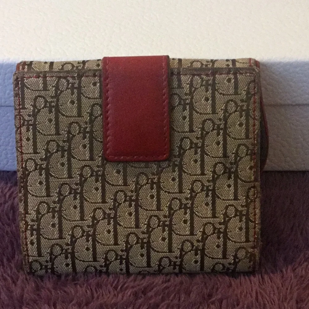 Vintage Authentic Dior Traitor Roster Saddle Flap Jacquard Bifold Wallet